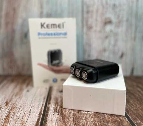 Портативная мини электробритва Kemei KM-1005, аккумуляторная роторная карманная мини бритва