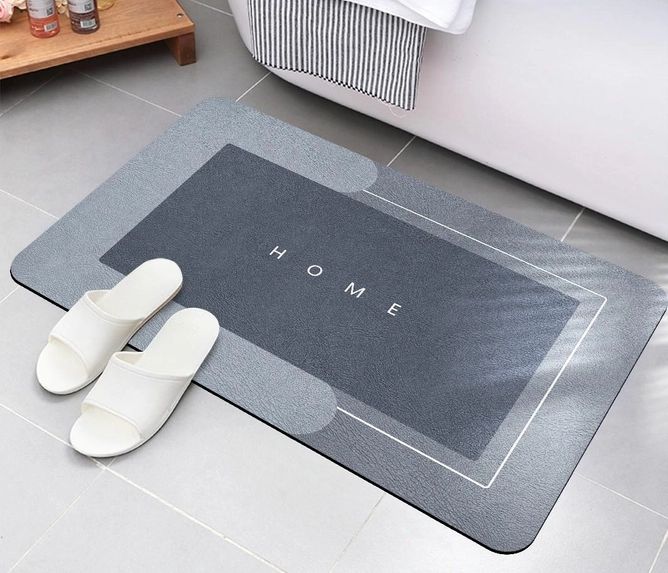 Водопоглащающий прямоугольный коврик для ванной комнаты Home 60*40 см, антискользящий диатомитовый впитывающий воду коврик для ног