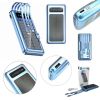 Мобильная зарядка UKC 10000mAh SOLAR, Универсальный Powerbank на солнечной батарее, многофункциональное портативное зарядное устройство, с  LED дисплеем, светодиодным фонариком и множеством портов включая USB, Type-C, Micro USB и Lightning