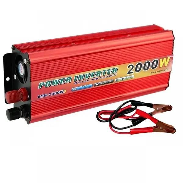 Портативный Универсальный Преобразователь напряжения 12V 220V 2000W, компактный автомобильный инвертор с розеткой и разъёмом USB, для преобразования электричества из 12 В в 220 В,  подключать через прикуриватель или к клеммам аккумулятора