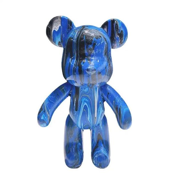 Флюидный Мишка Fluid Bear Bearbrick с красками 23 см, медвежонок для творчества DIY Bearbrick, Набор для творчества мишка сделай сам