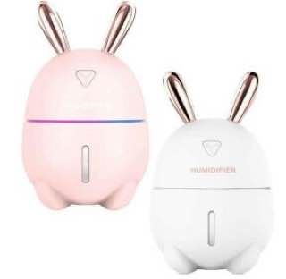 Увлажнитель воздуха и ночник 2в1 Humidifiers Rabbit кролик зайчик Заяц, портативный универсальный стильный милый ультразвуковой Диффузор освежитель с подсветкой, бесшумный распылитель для ароматерапии, аромолампа