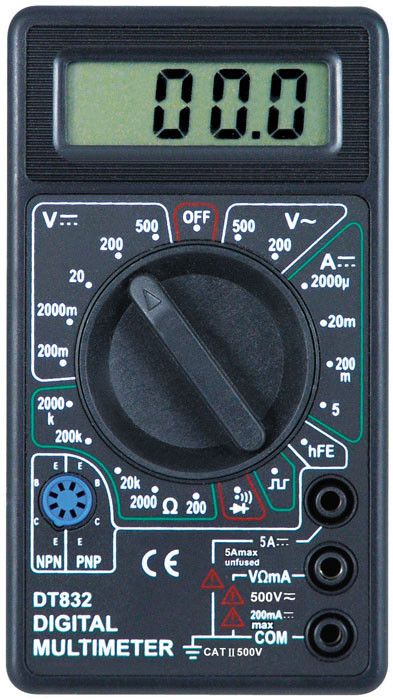 Мультиметр тестер вольтметр амперметр DT-832