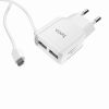Сетевое зарядное устройство USB HOCO C59A 2-USB + Кабель USB-MicroUSB, комплект для зарядки телефона адаптер + кабель, для Android,Samsung,Xiaomi,Huawei,Meizu Белый, азрядное для двух устройств, адаптер на два USB