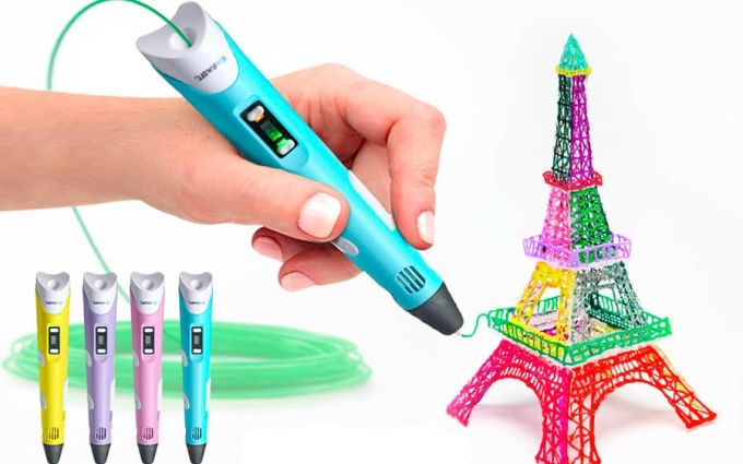 3D Ручка с дисплеем для рисования Myriwell RP-100B 2-го поколения, 3D Pen с ЖК-дисплеем
