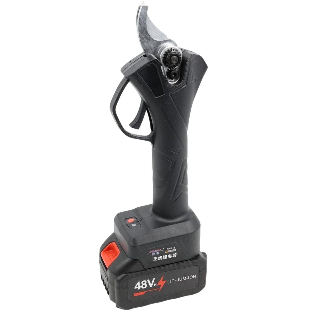 Секатор аккумуляторный Supretto 48V 5Ah с дисплеем на 2 аккумулятора, электросекатор для обрезки деревьев и веток до 40 мм, садовый секатор сучкорез