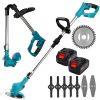 Аккумуляторная газонокосилка триммер Makita UR120DWAE 24V 3000мАч с 2 аккумуляторами, Беспроводная тример-коса с колесом для стрижки сада и газона