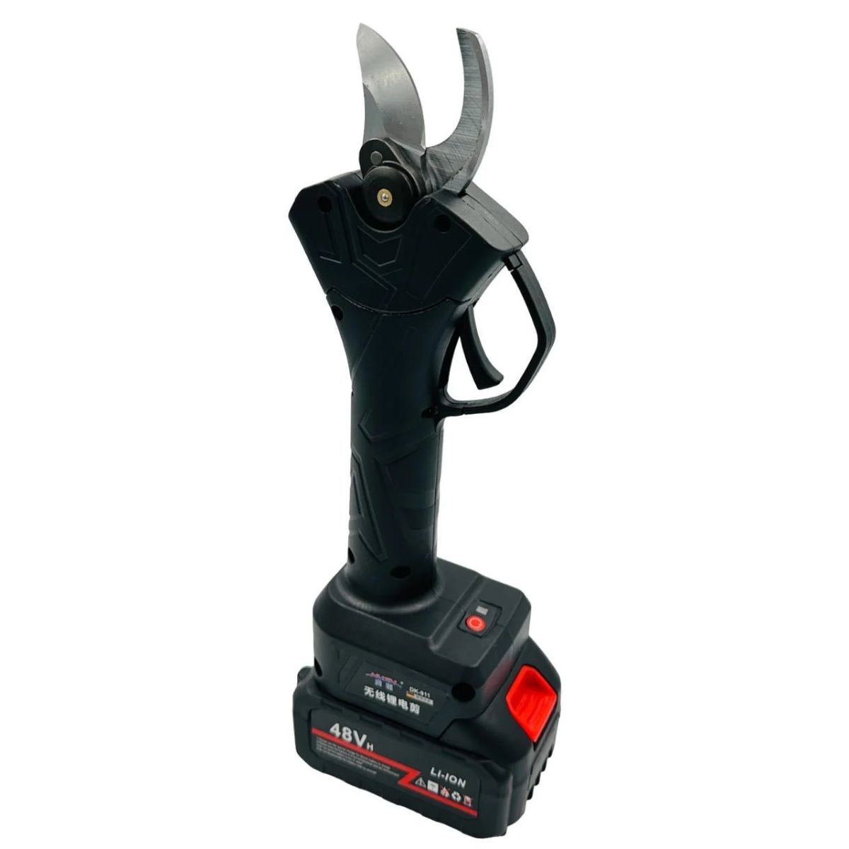 Секатор аккумуляторный Supretto 48V 5Ah с дисплеем на 2 аккумулятора, электросекатор для обрезки деревьев и веток до 40 мм, садовый секатор сучкорез