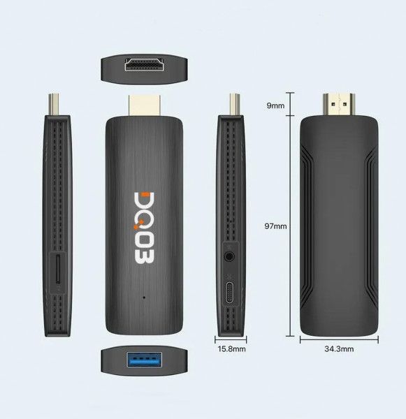 Смарт ТВ мини приставка DQ03 Mini TV Stick Android 10/Quad Core ARM Cortex A53 2GB 16GB 4K