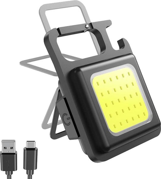 Аккумуляторный фонарик-брелок карабин LK-39 LED 500mAh с магнитом USB Тype-C