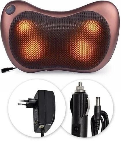 Массажная подушка для спины и шеи Massage Pillow QY-8028, масажер с инфракрасным подогревом Роликовый массажер