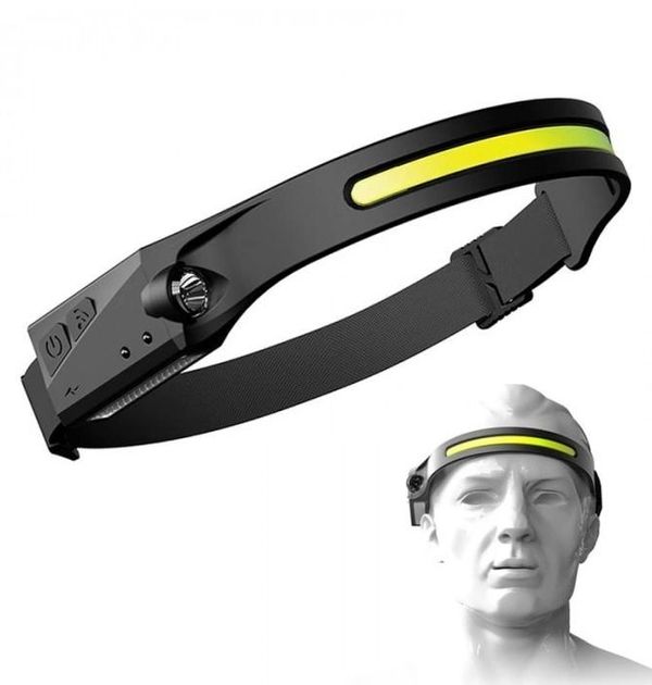 Налобный фонарик 2в1 BL-G28-XPE+COB с сенсором и датчиком движения, фонарь аккумуляторный фонарь аккумуляторный Type-C