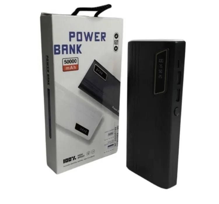Power bank UN-3104 50000 mAh Мобильная зарядка внешний аккумулятор 2 USB порта, внешний аккумулятор повербанк с фонариком