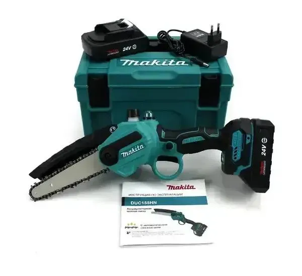 Аккумуляторная мини пила Makita DUC155Z 48V 550W 6 дюймов 2 АКБ с автоматической смазкой цепи