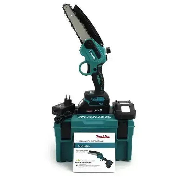 Аккумуляторная мини пила Makita DUC155Z 48V 550W 6 дюймов 2 АКБ с автоматической смазкой цепи