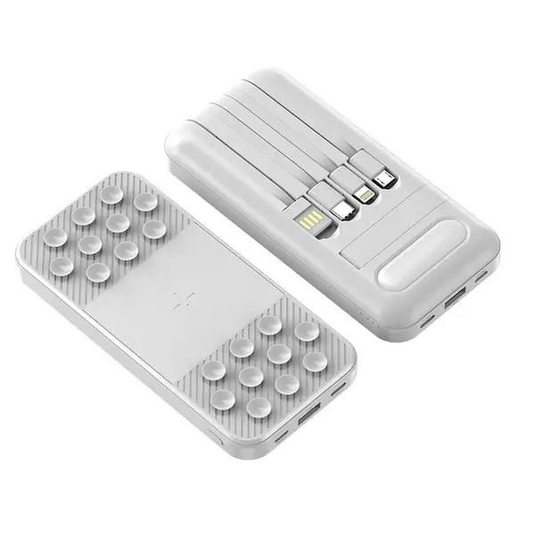 Внешний портативный аккумулятор Power Bank Smart 1017 на 20000 mAh четыре кабеля, повербанк 20000 мА/ч