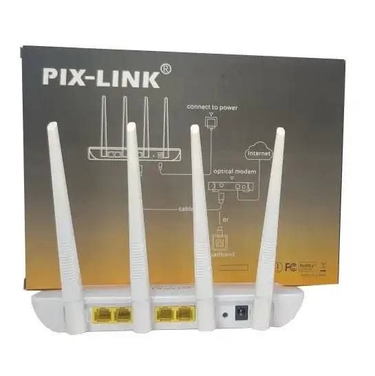 Высокоскоростной Wi-Fi Маршрутизатор (роутер) PIX-LINK LV-WR21Q 2.4 ГГц Белый 300 Мбит/с, молниеносная скорость интернета, 4 антенны для мощного и быстрого сигнала, широкое покрытие, надежное и стабильное соединение