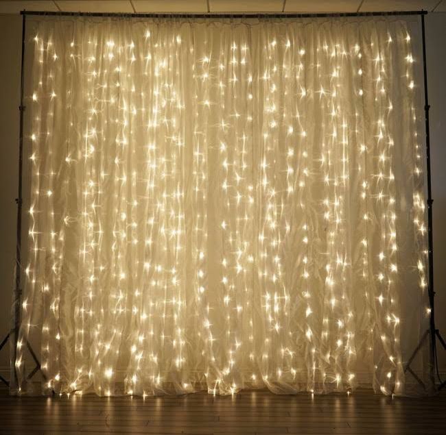 Светодиодная гирлянда штора водопад теплый белый 3M*2M 200 led WW-9 на медной проволоке