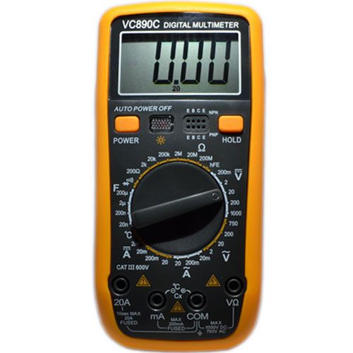 Тестер цифровой vc890c, многофункциональный мультиметр, функция удержания данных, автоотключение, 9в (крона)