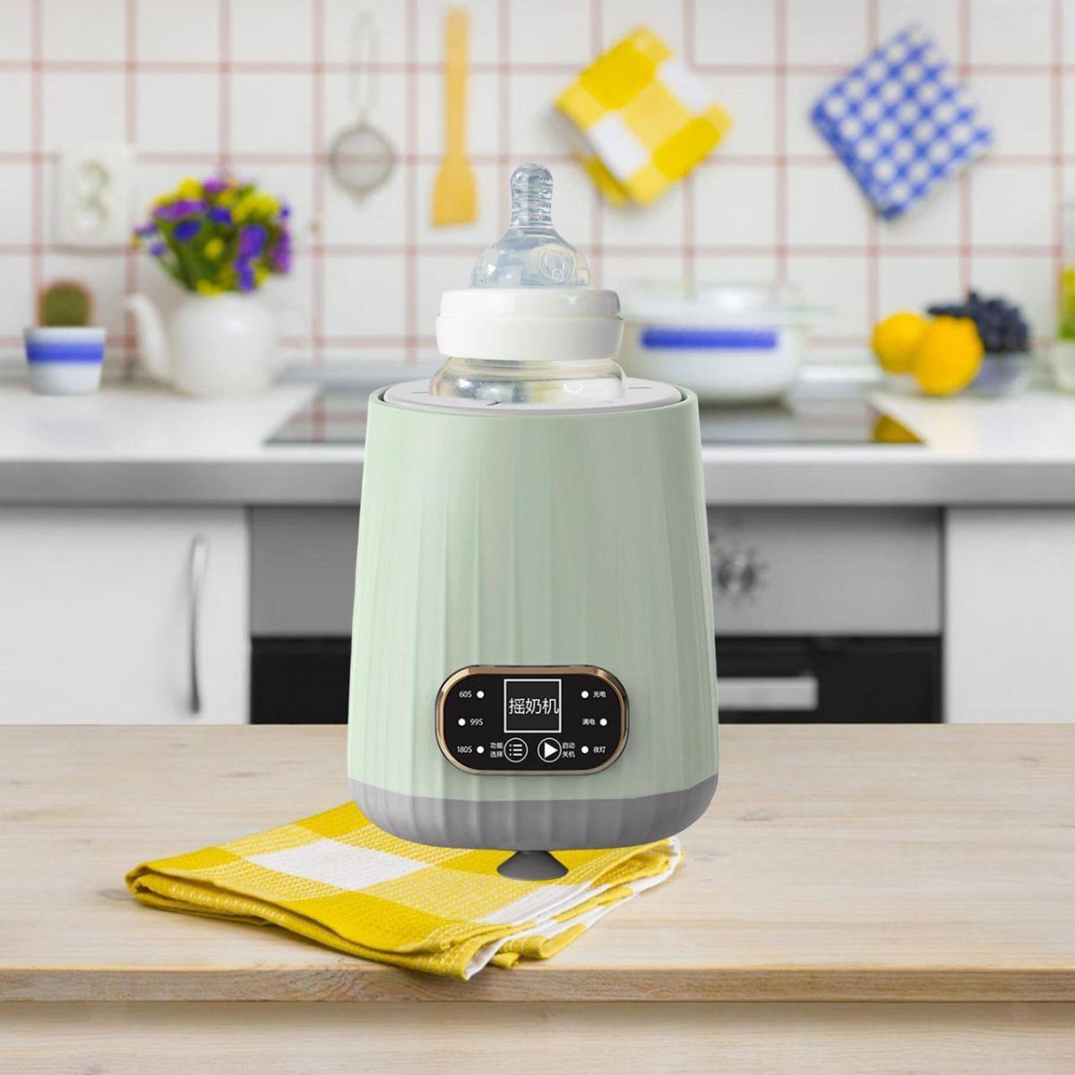 Автоматический шейкер для детских бутылочек, Electric Milk Bottle Shaker, Portable Shaking Machine, USB Charging, Milk, Подогреватель для бутылочек потативный с таймером  оборудован подсветкой и LED дисплеем