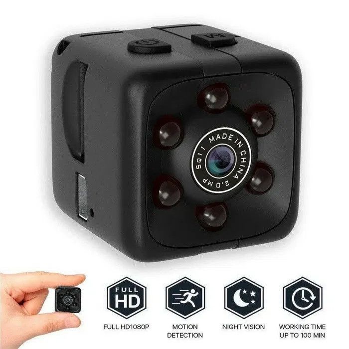 Мини камера SQ11 ночного видения HD 1080, маленькая камера, скрытый видеорегистратор, датчик движения