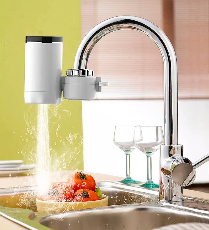 Проточный водонагреватель на кран с экраном Heating Faucet Delimano FT-005 электрический 3000 Вт, мгновенный нагрева воды