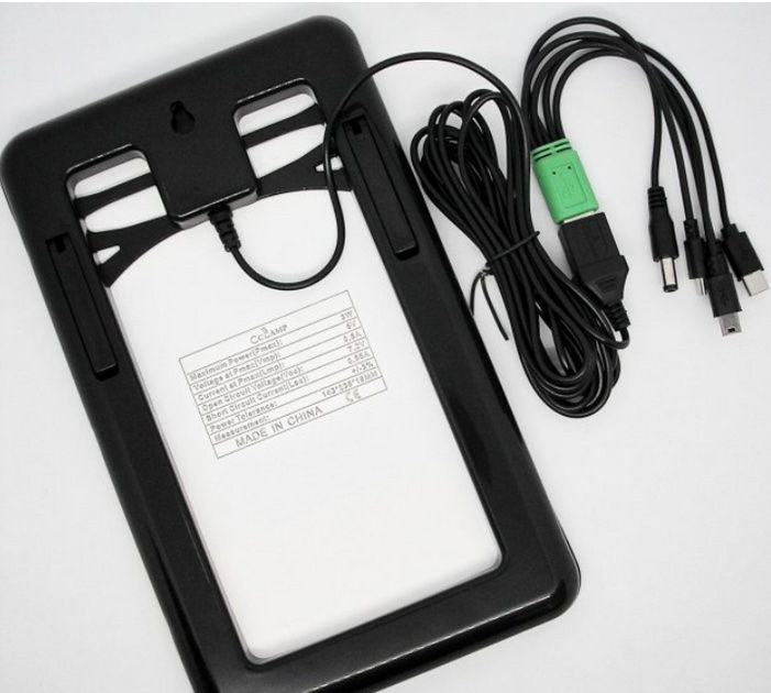 Портативная Универсальная Компактная Солнечная панель CCLamp CL-630 c USB кабелем 3W, мини-электростанция,батарея заряжаемая от солнца для зарядки любого мобильного телефона или устройства с мультикабелем 5в1