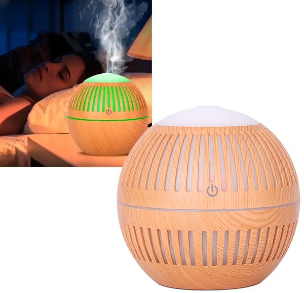 Бесшумный функциональный Настольный Увлажнитель Воздуха Ночник с LED подсветкой Humidifier Aroma Air Diffuser, Ультразвуковой диффузор-ароматизатор, аромадиффузор светодиодный светильник, 7 цветов подсветки, лампа для ароматерапии