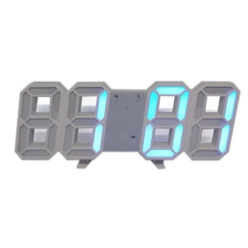 Часы настольные электронные LY-1089, с подсветкой, Синие цифры, многофункциональные универсальные с будильником и термометром, компактные портативные с регулировкой яркости, стильное оригинальное устройство