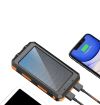 Портативное зарядное устройство Solar Power Bank с солнечной панелью 20000 мАч, противоударный, водонепроницаемый повербанк с фонарем, компас, карабин