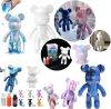 Флюидный Мишка Fluid Bear Bearbrick с красками 23 см, медвежонок для творчества DIY Bearbrick, Набор для творчества мишка сделай сам