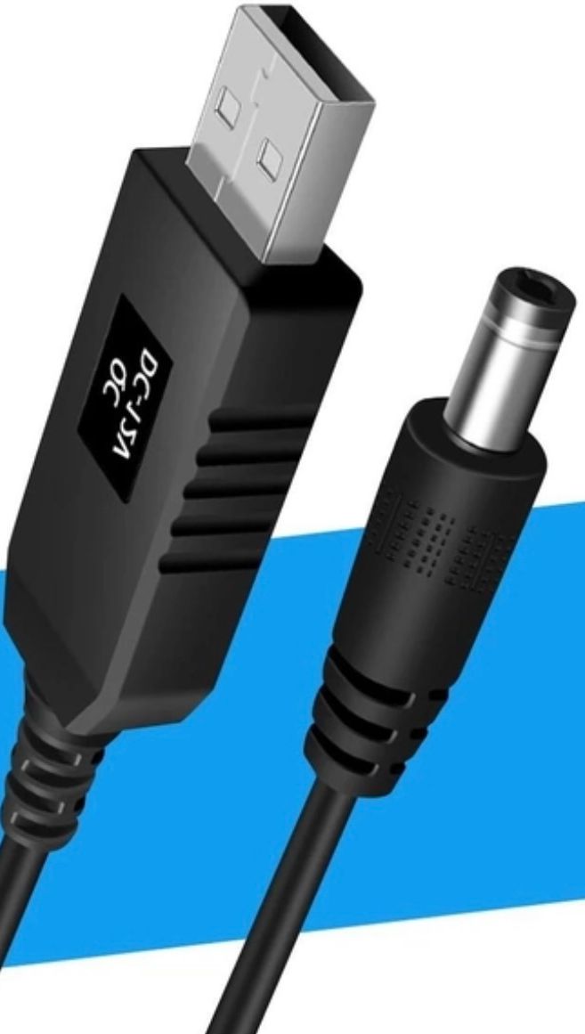 Кабель питания для роутера 12V от Power Banka USB * DC 5.5*2.5mm, кабель для Wifi роутеров