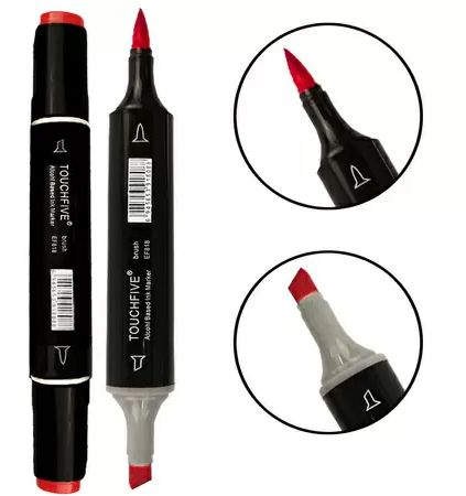 Багатофункціональний Набір двосторонніх маркерів, Sketch Marker, 24 кольорів у чохлі, Універсальні маркери для малювання, скетчингу, фломастери спиртові для професійного та аматорського малювання, для дітей та дорослих