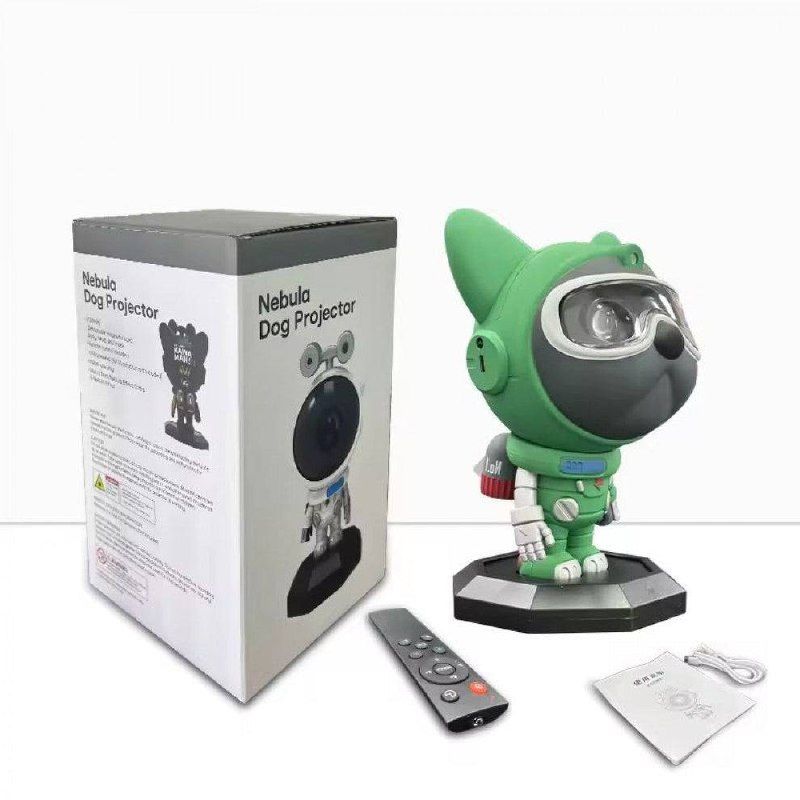 Ночной завораживающий светильник-проектор пёс - Dog Star Lightr, многоцветный проекционный ночник, Ночник-проектор Звездного неба и Галактик Собака-Робот с пультом дистанционного управления , волшебный светильник пес-Астронавт