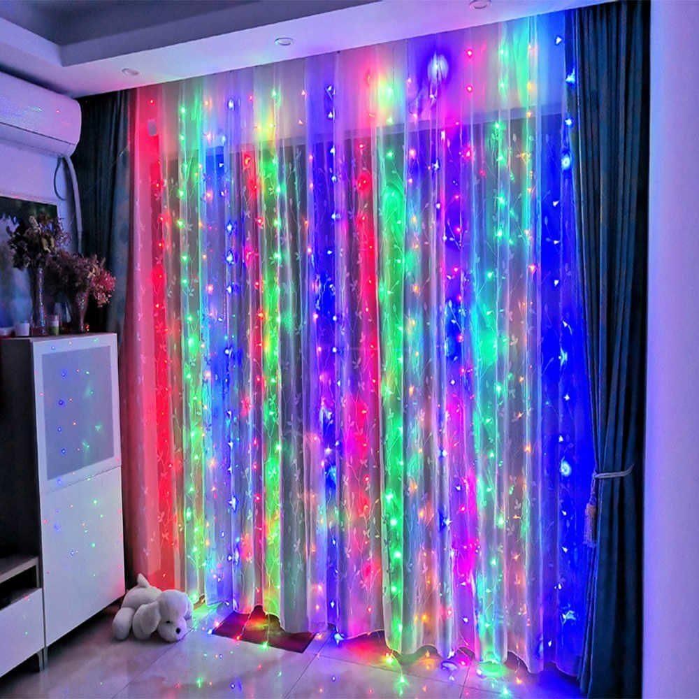 Гирлянда Водопад Штора мульти 3x2 м 240 диодов Xmas 240 LED M-3, светодиодная гирлянда штора мульти 3 на 2 м