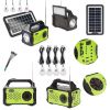 Солнечная станция GDPlus GD-8076, солнечная система, фонарь колонка, Фонарь Power Bank, FM радио, Bluetooth, 4 лампочки с солнечной панелью