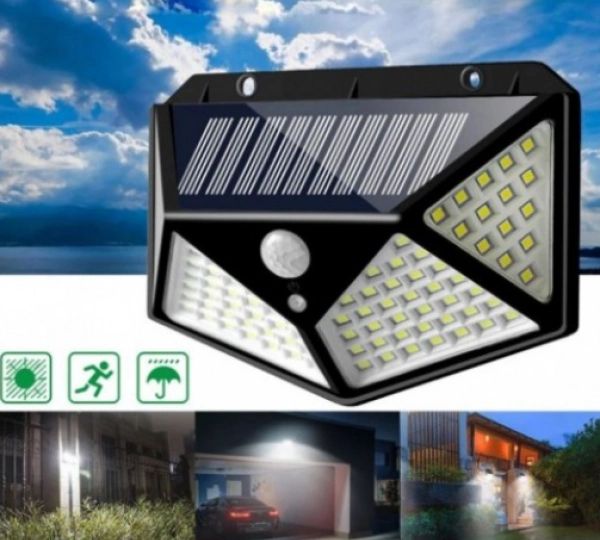 Фонарь навесной с датчиком движения BL CL 100 -100led + solar с датчиком движения, уличный LED светильник водонепроницаемый, автоматическое включение