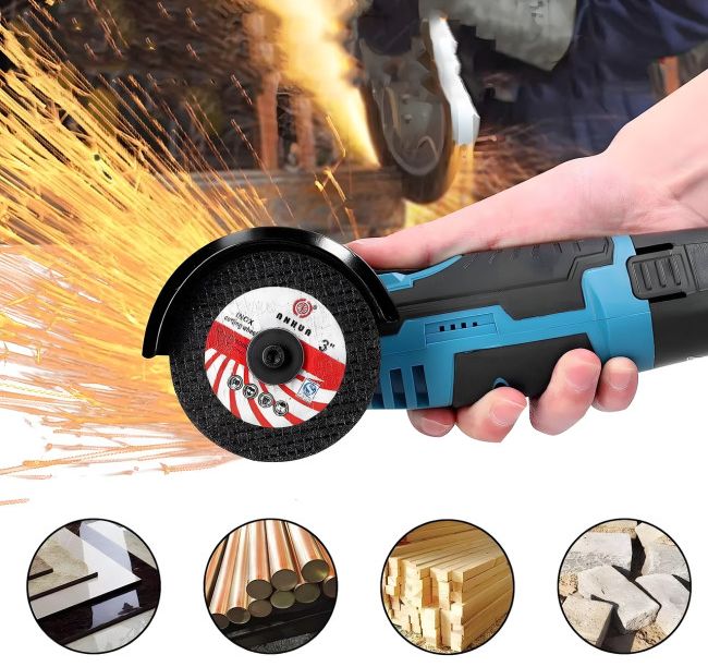 Аккумуляторная мини болгарка Makita 12v с двумя аккумуляторами в кейсе, Электроболгарка 2 диски