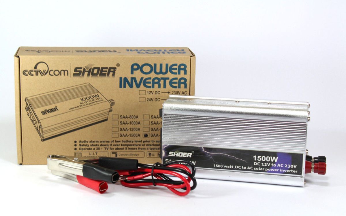 Преобразователь напряжен AC/DC 1500W SAA SHOER авто инвертор 12В/220В