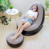 Надувной диван с пуфом Air Sofa, Надувное велюровое кресло с пуфиком