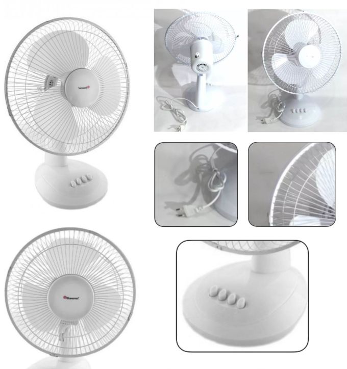 Вентилятор настольный универсальный компактный DOMOTEC MS-1626 White, с автоповоротом,3 скоростных режима, бесшумный портативный мощный электровентилятор 40 Вт