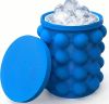 Практичная удобная Силиконовая Форма ведро для льда Ice Cube Maker Genie, круглое ведёрко для охлаждения напитков в бутылках, для заморозки льда, портативная с крышкой, ледница, для кубиков льда, быстрое охлаждение,ледяные шарики