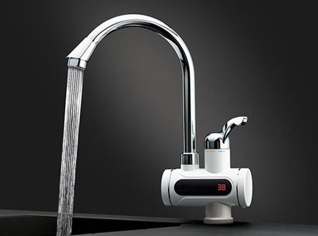 Проточный водонагреватель Delimano с экраном, Делимано кран