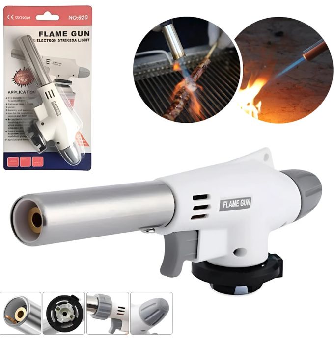 Портативная газовая горелка Flame Gun 920, туристический газовый резак с пьезоподжигом