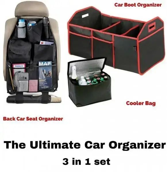 Органайзер в авто Ultimate Car Organizer, сумка - холодильник, разборной 3-секционный, автоорганайзер, Набор органайзеров в машину, складной для удобного хранения автомобильных аксессуаров, органайзер на спинку,термо-сумка 