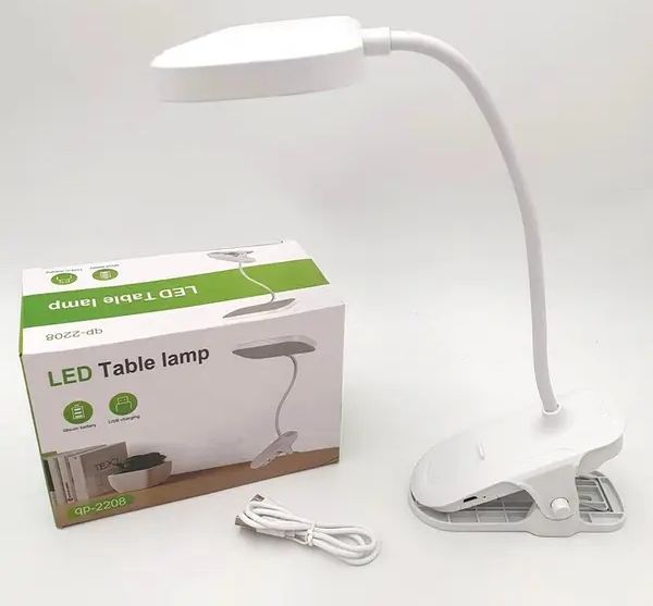 Настольная аккумуляторная лампа X-BAIL QP-2208 Table Lamp на прищепке с регулировкой яркости