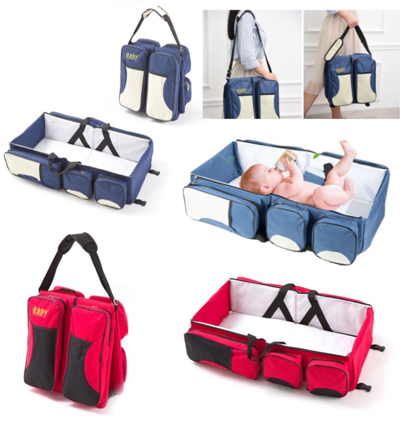 Дорожная походная сумка с детской кроваткой Baby Bed and Travel Bag 3 в 1, кровать трансформер для младенцев, переносная люлька, сумка кровать