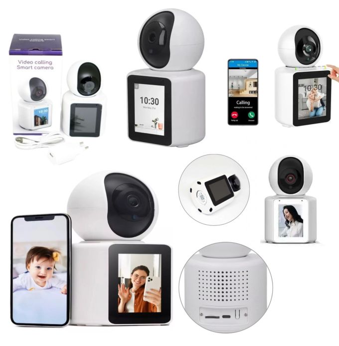 Беспроводная поворотная Камера-Видеоняня с Экраном WIFI C3, Интелектуальная с функцией автоматической слежки, с ночным видением, сигнал тривоги, внутренняя камера видеонаблюдения
