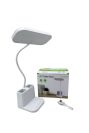 Настольная лампа аккумуляторная X-BAIL QP-2209-B USB с органайзером 3 режима освещения, гибкая настольная лампа с подставкой для телефона