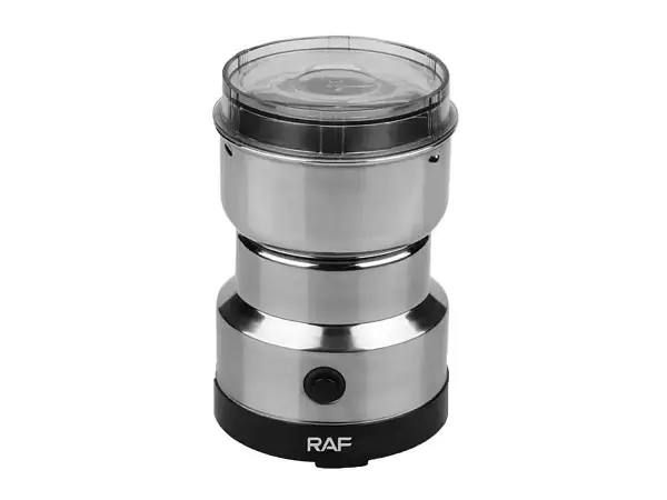 Кофемолка электрическая жерновая RAF R-7113 150Вт из нержавеющей стали для кофе и специй, электрокофемолка